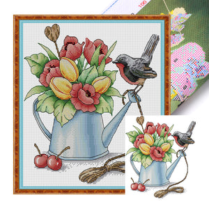 Joy Sunday Spring Bouquet (29*31CM) 14CT 2 Stamped Cross Stitch
