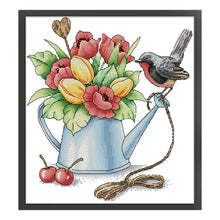 Load image into Gallery viewer, Joy Sunday Spring Bouquet (29*31CM) 14CT 2 Stamped Cross Stitch

