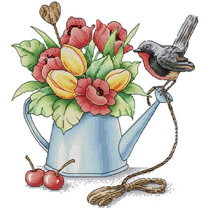 Joy Sunday Spring Bouquet (29*31CM) 14CT 2 Stamped Cross Stitch