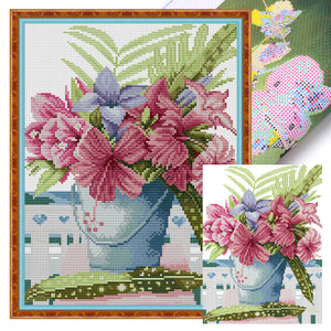 Joy Sunday Flower (26*34CM) 14CT 2 Stamped Cross Stitch