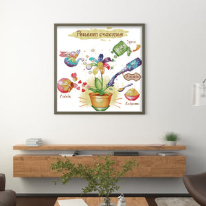 Joy Sunday Happiness Cartoon (44*44CM) 14CT 2 Stamped Cross Stitch