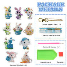 Load image into Gallery viewer, 10PCS Diamond Painting Art Ornaments Double Sided (Cute Bunny)
