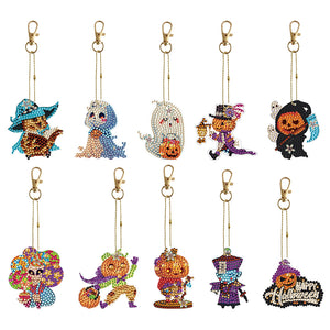 10PCS Diamond Painting Art Ornaments Double Sided (Cute Little Ghost)