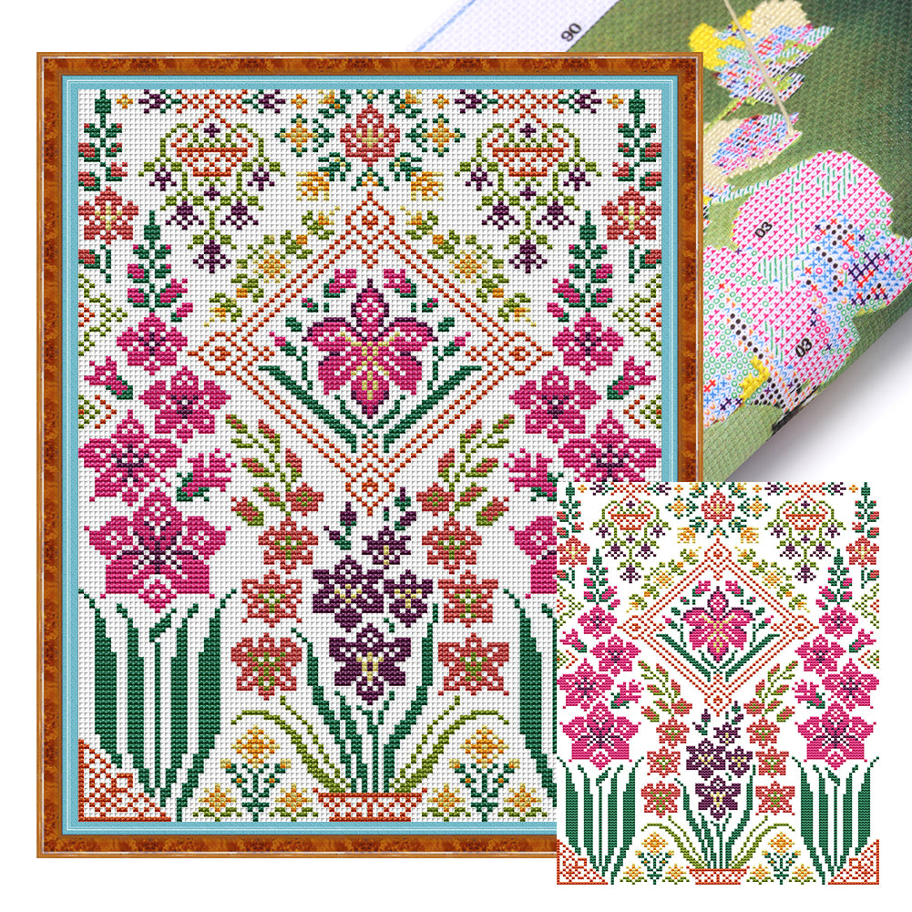 Joy Sunday Flower (27*35CM) 14CT 2 Stamped Cross Stitch