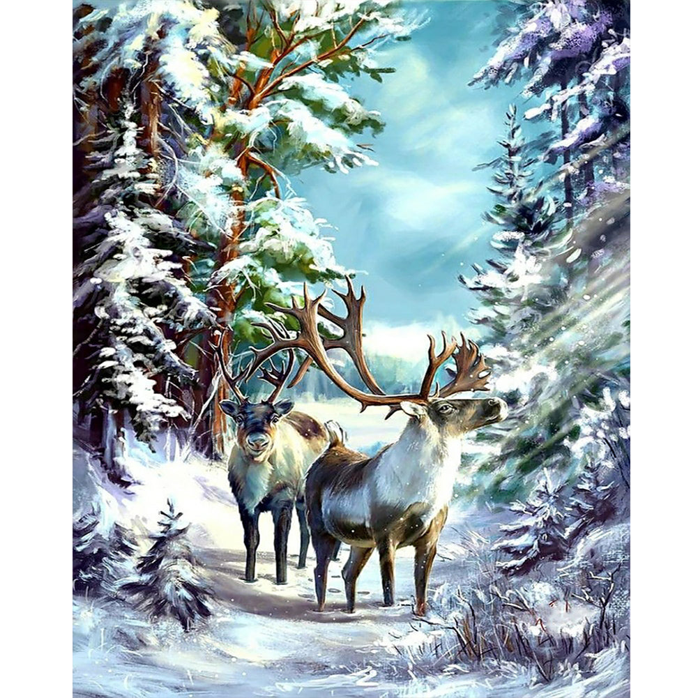 Wild Deer 40*50CM(Canvas) Full Round Drill Diamond Painting