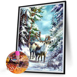 Wild Deer 40*50CM(Canvas) Full Round Drill Diamond Painting