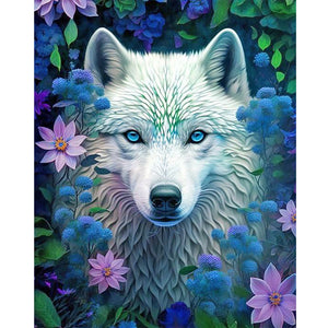 White Wolf 40*50CM(Canvas) Full Round Drill Diamond Painting