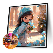 Load image into Gallery viewer, Little Girl Picking Flowers 40*40CM(Canvas) Full Round Drill Diamond Painting
