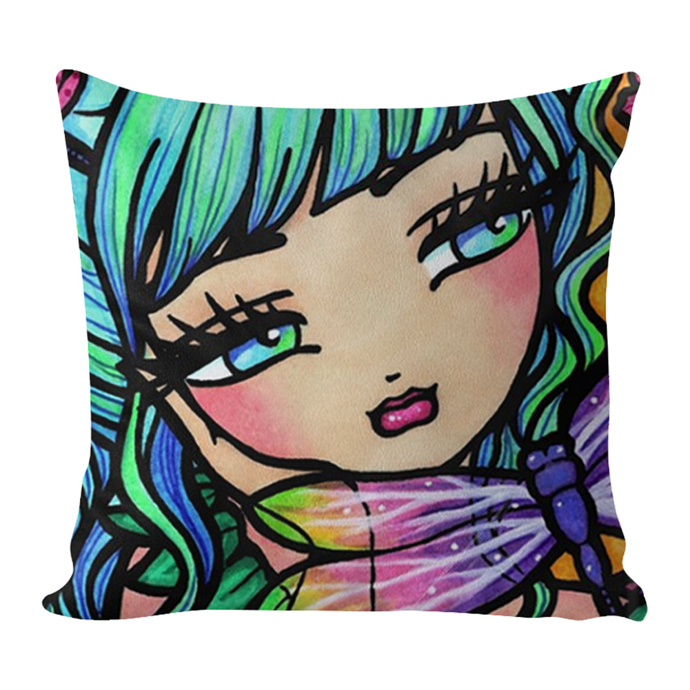 17.72x17.72In Cross Stitch Pillow Kit Girl Cross Stitch Stamped Pillow Cover Kit