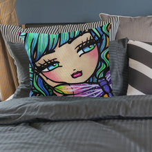 Load image into Gallery viewer, 17.72x17.72In Cross Stitch Pillow Kit Girl Cross Stitch Stamped Pillow Cover Kit
