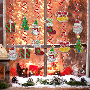 6PCS Diamond Painting Art Pendant Snowman Special Shape Christmas (#4)