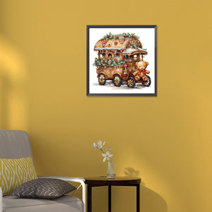 Christmas Cookie Cart 30*30CM(Canvas) Partial Special Shaped Drill Diamond Painting