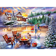 Load image into Gallery viewer, Rural Winter Scene 40*30CM(Canvas) Full Square Drill Diamond Painting
