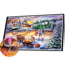 Load image into Gallery viewer, Rural Winter Scene 40*30CM(Canvas) Full Square Drill Diamond Painting
