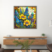 Load image into Gallery viewer, Stain Glass Sunflower (40*40CM) 14CT 2 Stamped Cross Stitch
