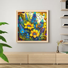 Load image into Gallery viewer, Stain Glass Sunflower (40*40CM) 14CT 2 Stamped Cross Stitch
