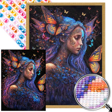 Load image into Gallery viewer, Butterfly Girl 40*55CM(Picture) Full Round Drill Diamond Painting

