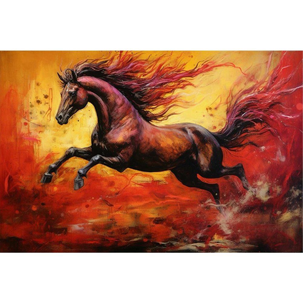 Galloping Wild Horse 60*40CM(Canvas) Full Round Drill Diamond Painting