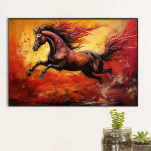Galloping Wild Horse 60*40CM(Canvas) Full Round Drill Diamond Painting