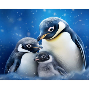Penguin Family 50*40CM(Canvas) Full Round Drill Diamond Painting