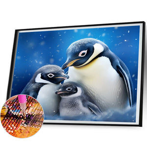 Penguin Family 50*40CM(Canvas) Full Round Drill Diamond Painting