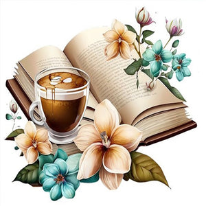 Book And Coffee 40*40CM(Canvas) Full Round Drill Diamond Painting