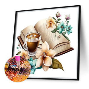 Book And Coffee 40*40CM(Canvas) Full Round Drill Diamond Painting