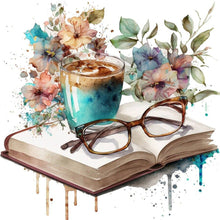 Load image into Gallery viewer, Book And Coffee 40*40CM(Canvas) Full Round Drill Diamond Painting
