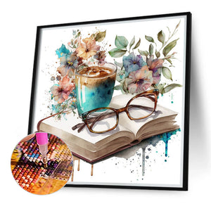 Book And Coffee 40*40CM(Canvas) Full Round Drill Diamond Painting