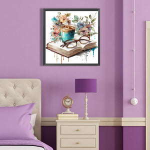 Book And Coffee 40*40CM(Canvas) Full Round Drill Diamond Painting