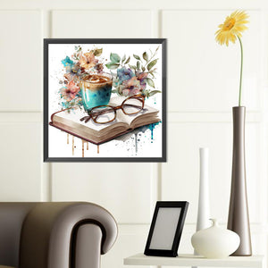Book And Coffee 40*40CM(Canvas) Full Round Drill Diamond Painting