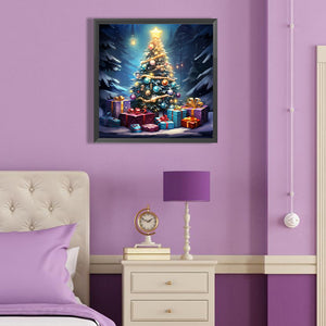 Winter Christmas Tree 40*40CM(Canvas) Full Round Drill Diamond Painting