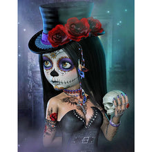 Load image into Gallery viewer, Halloween Skull Girl 50*60CM(Canvas) Full Round Drill Diamond Painting
