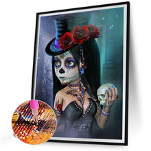 Load image into Gallery viewer, Halloween Skull Girl 50*60CM(Canvas) Full Round Drill Diamond Painting
