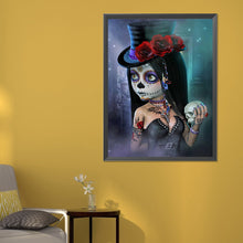 Load image into Gallery viewer, Halloween Skull Girl 50*60CM(Canvas) Full Round Drill Diamond Painting
