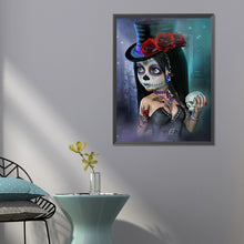 Load image into Gallery viewer, Halloween Skull Girl 50*60CM(Canvas) Full Round Drill Diamond Painting
