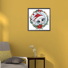 Load image into Gallery viewer, Bunny Wearing A Christmas Hat 30*30CM(Canvas) Partial Special Shaped Drill Diamond Painting
