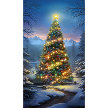 Load image into Gallery viewer, Christmas Tree In The Snow 40*70CM(Canvas) Full Round Drill Diamond Painting
