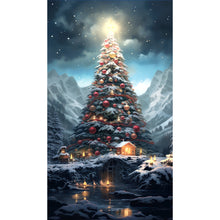 Load image into Gallery viewer, Snow Christmas Tree 40*70CM(Canvas) Full Round Drill Diamond Painting
