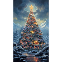 Load image into Gallery viewer, Snow Christmas Tree 40*70CM(Canvas) Full Round Drill Diamond Painting
