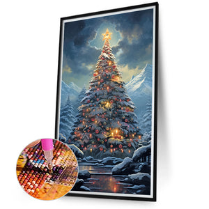 Snow Christmas Tree 40*70CM(Canvas) Full Round Drill Diamond Painting