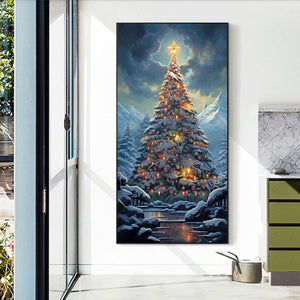 Snow Christmas Tree 40*70CM(Canvas) Full Round Drill Diamond Painting