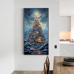 Snow Christmas Tree 40*70CM(Canvas) Full Round Drill Diamond Painting