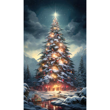 Load image into Gallery viewer, Christmas Tree In The Snow 40*70CM(Canvas) Full Round Drill Diamond Painting
