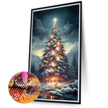 Load image into Gallery viewer, Christmas Tree In The Snow 40*70CM(Canvas) Full Round Drill Diamond Painting
