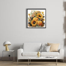 Load image into Gallery viewer, Autumn Pumpkin Sunflowers 30*30CM(Canvas) Partial Special Shaped Drill Diamond Painting
