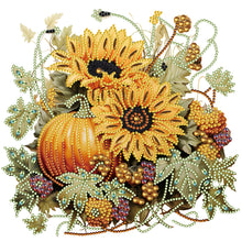 Load image into Gallery viewer, Autumn Pumpkin Sunflower 30*30CM(Canvas) Partial Special Shaped Drill Diamond Painting
