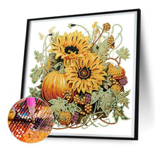 Load image into Gallery viewer, Autumn Pumpkin Sunflower 30*30CM(Canvas) Partial Special Shaped Drill Diamond Painting
