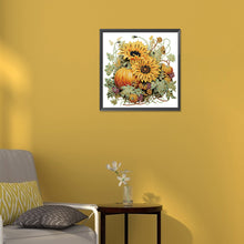 Load image into Gallery viewer, Autumn Pumpkin Sunflower 30*30CM(Canvas) Partial Special Shaped Drill Diamond Painting
