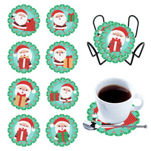 Load image into Gallery viewer, 8PCS Diamond Painting Art Coaster Kit Acrylic Special Shape Santa (#2)
